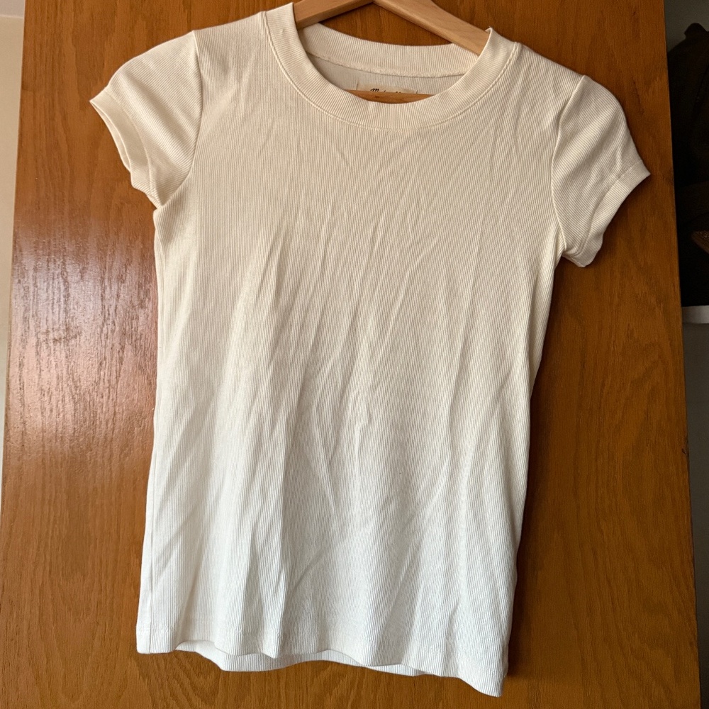 Madewell Supima® Rib Tee White Ivory Size XXS